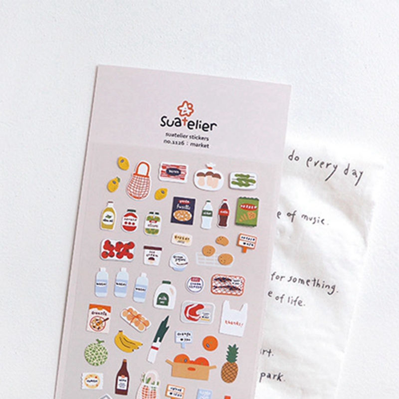 Junk Food Snacks - Suatelier №1126 Наклейка «Рынок» для скрапбукинга,