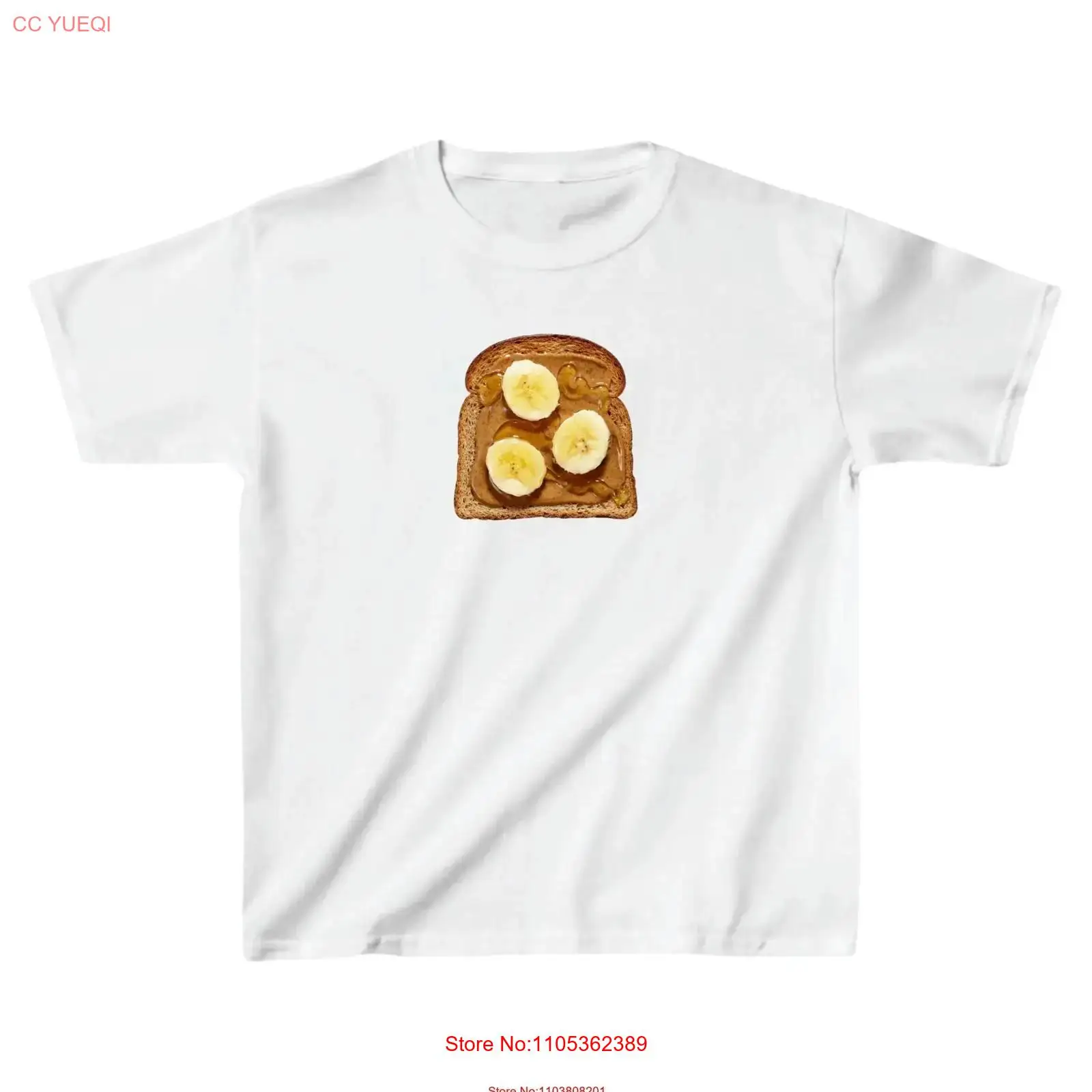 Peanut Butter Snack - Футболка-кроп-топ для малышей с принтом бананов