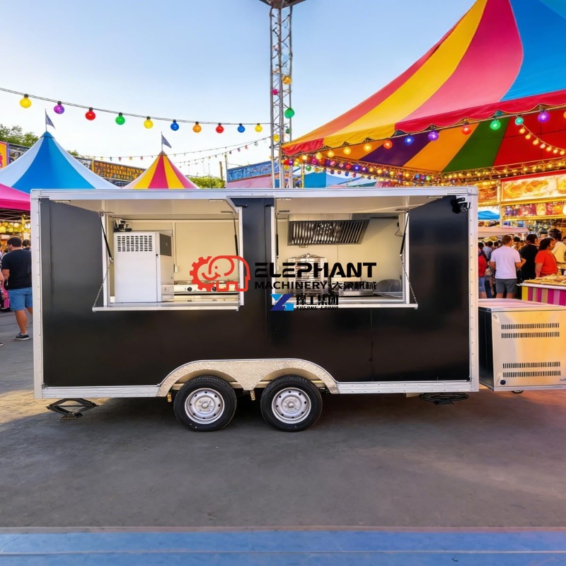 Food Snacks Catering - Многофункциональный передвижной фуд-трейлер из нержавеющей стали,