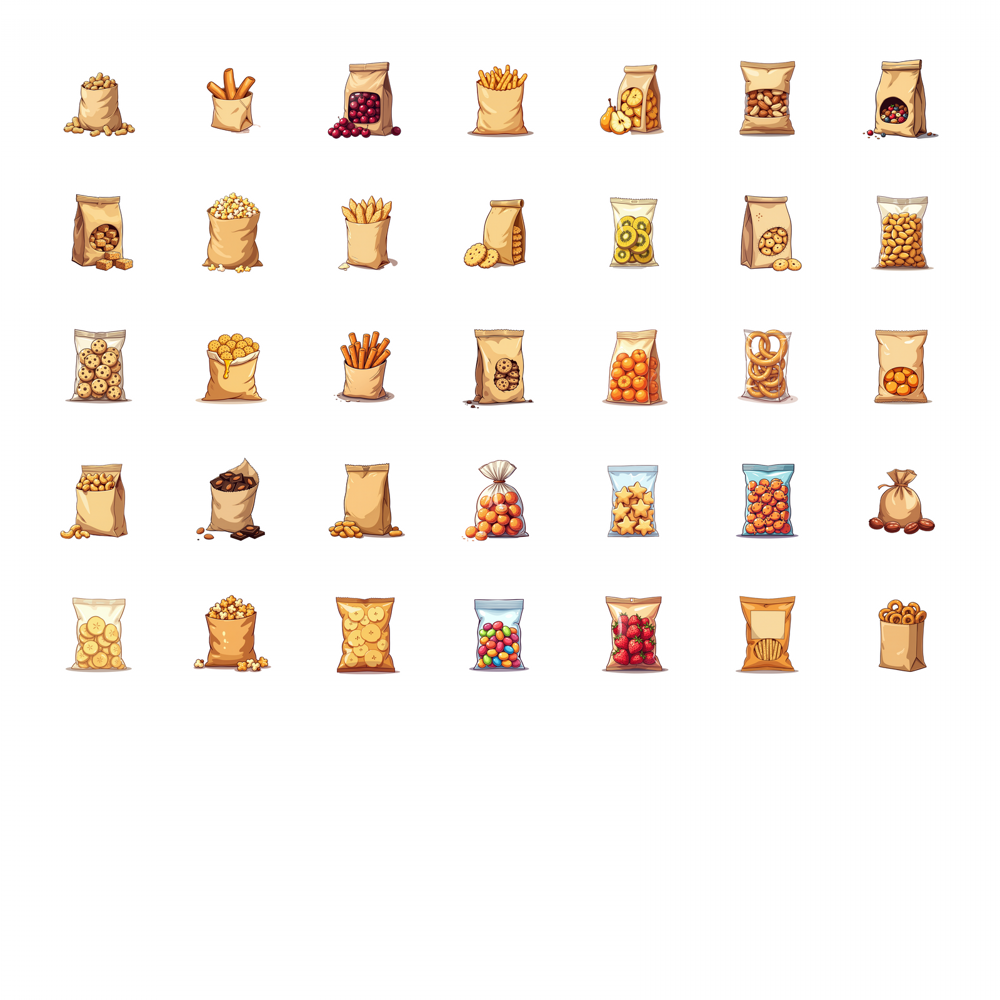 35-100 шт. наклейки, хрустящие – обзор и цена Junk Food Snacks