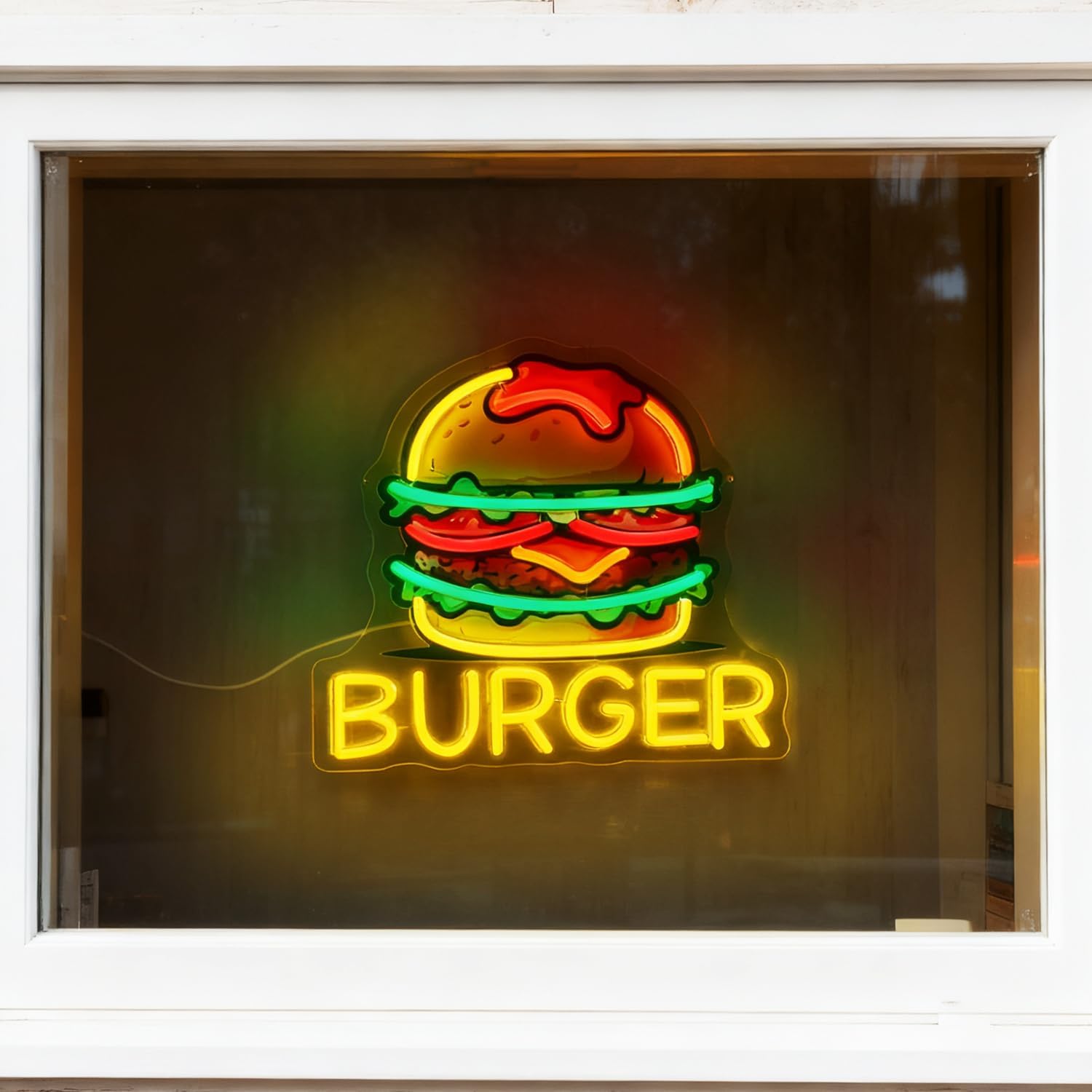 Неоновая вывеска «Бургер», све – обзор и цена Food Snacks Restaurant